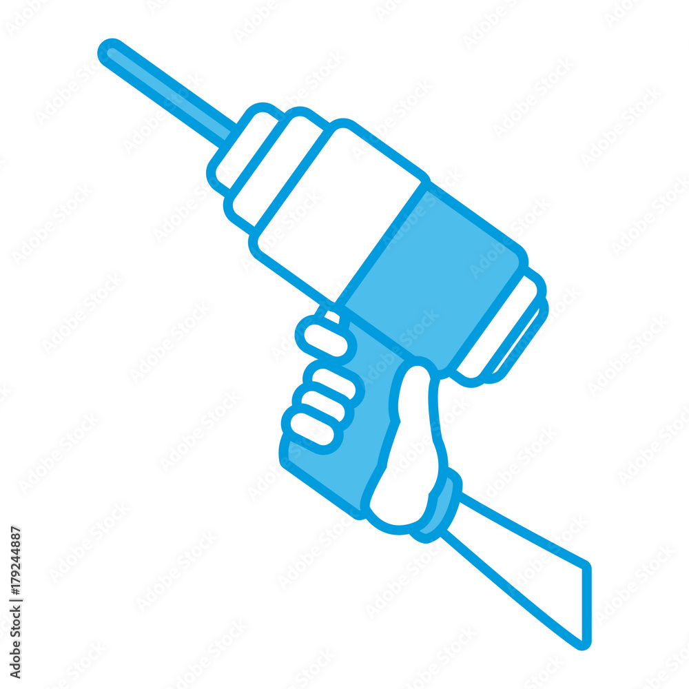 Electric drill tool icon vector illustration graphic design Electric drill tool icon vector illustration graphic design