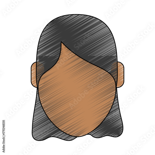 woman dark skin avatar head icon image vector illustration design