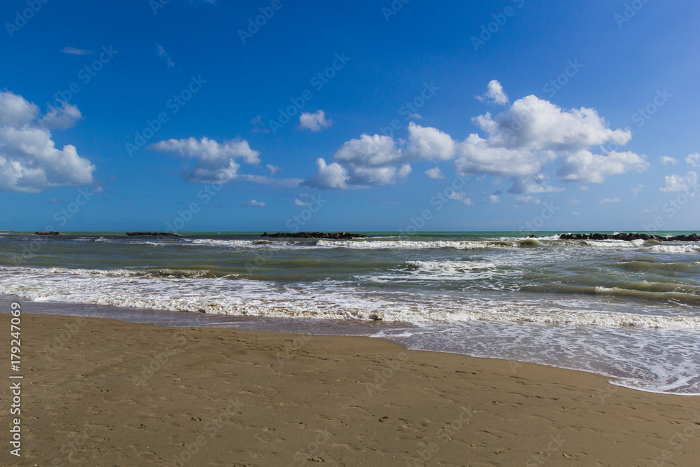 Beach with sea shaken-3