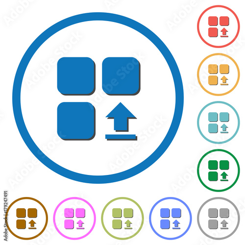 Upload component icons with shadows and outlines