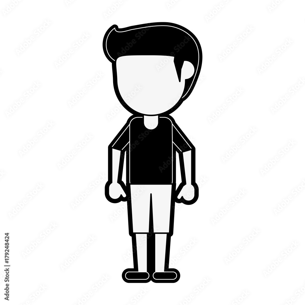 boy avatar full body icon image vector illustration design