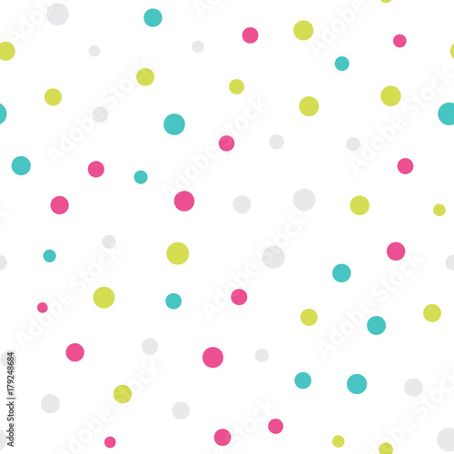 Seamless dots pattern with white background. Vector repeating texture.