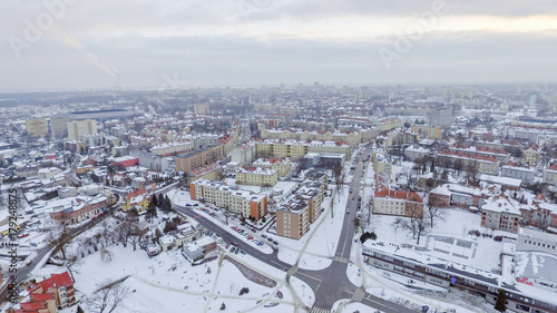 Tychy, panorama miasta z drona