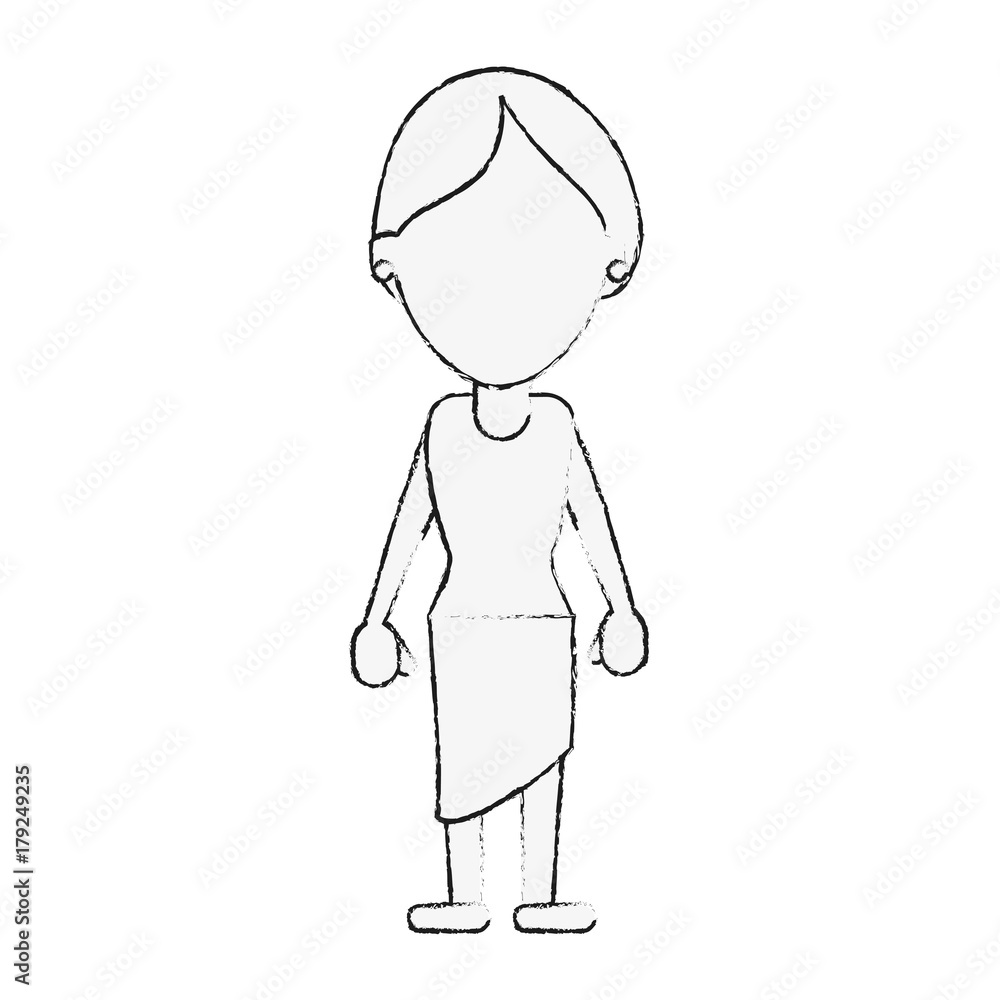 woman with hands on hips avatar full body icon image vector illustration design