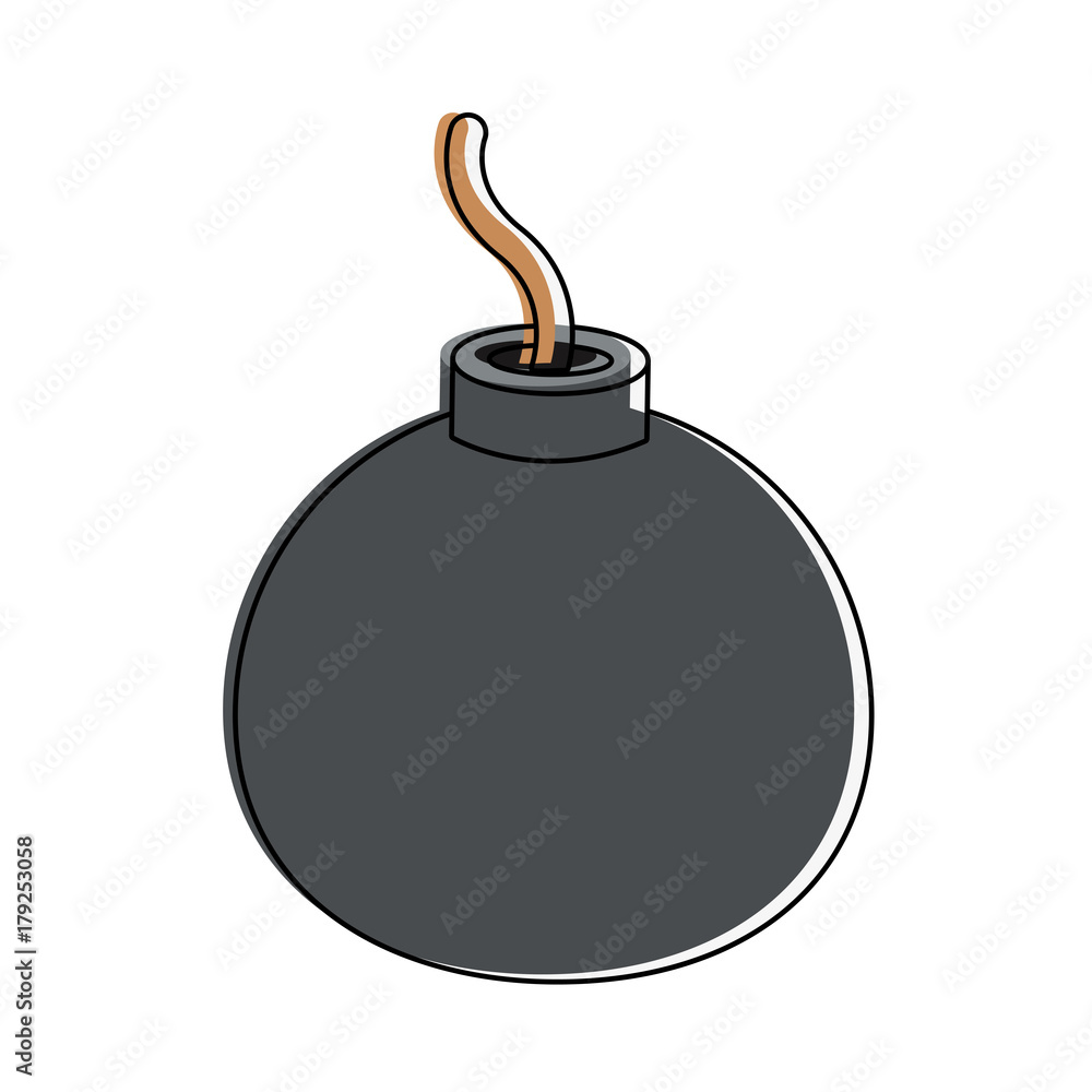 Fototapeta premium Round bomb explosive icon vector illustration graphic design