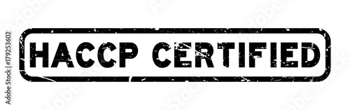Grunge black HACCP certified rubber seal stamp on white background
