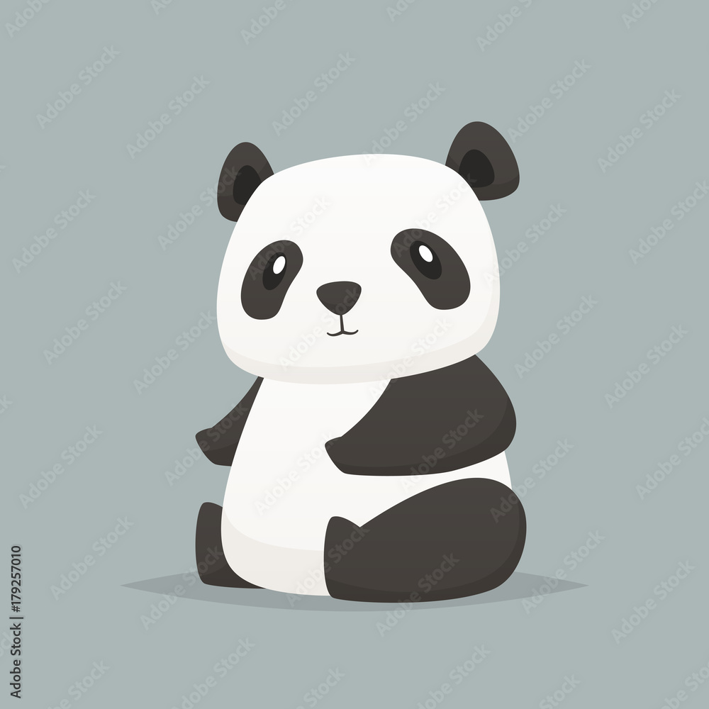 Obraz premium Cute panda wektor ilustracja na białym tle