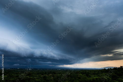 Storm clouds with the rain