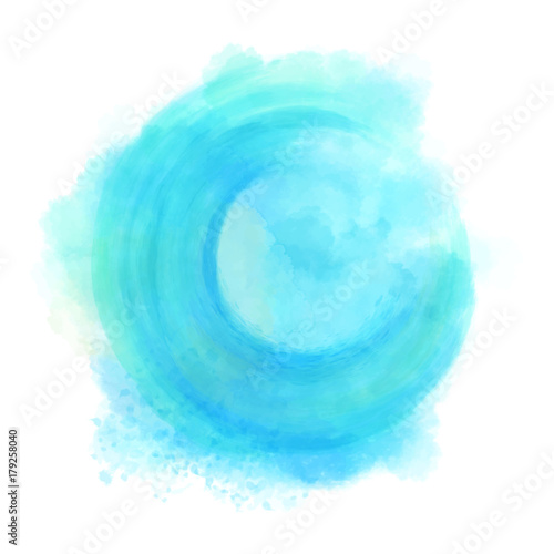 Blue watercolor hand drawn vector.