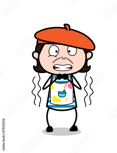 Confounded Face - Cartoon Artist Vector Illustration