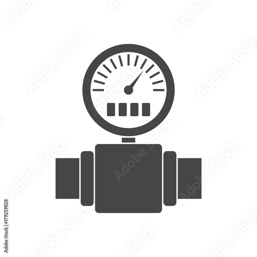 Pressure gauge, Manometer icon, Pressure meter icon, simple black style