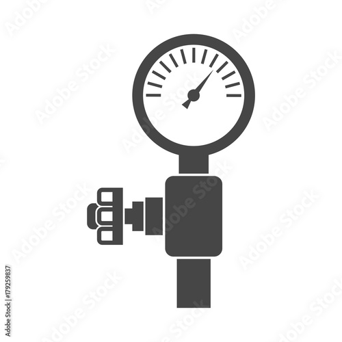 Pressure gauge, Manometer icon, Pressure meter icon, simple black style