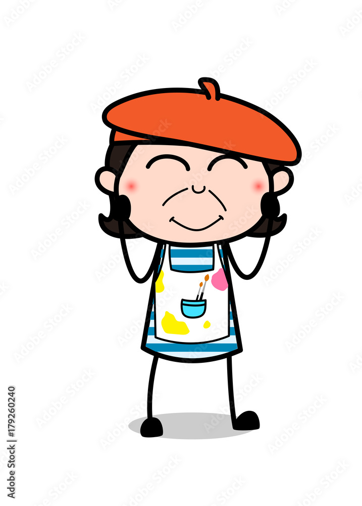 Blushing Face - Cartoon Artist Vector Illustration Blushing Face - Cartoon Artist Vector Illustration