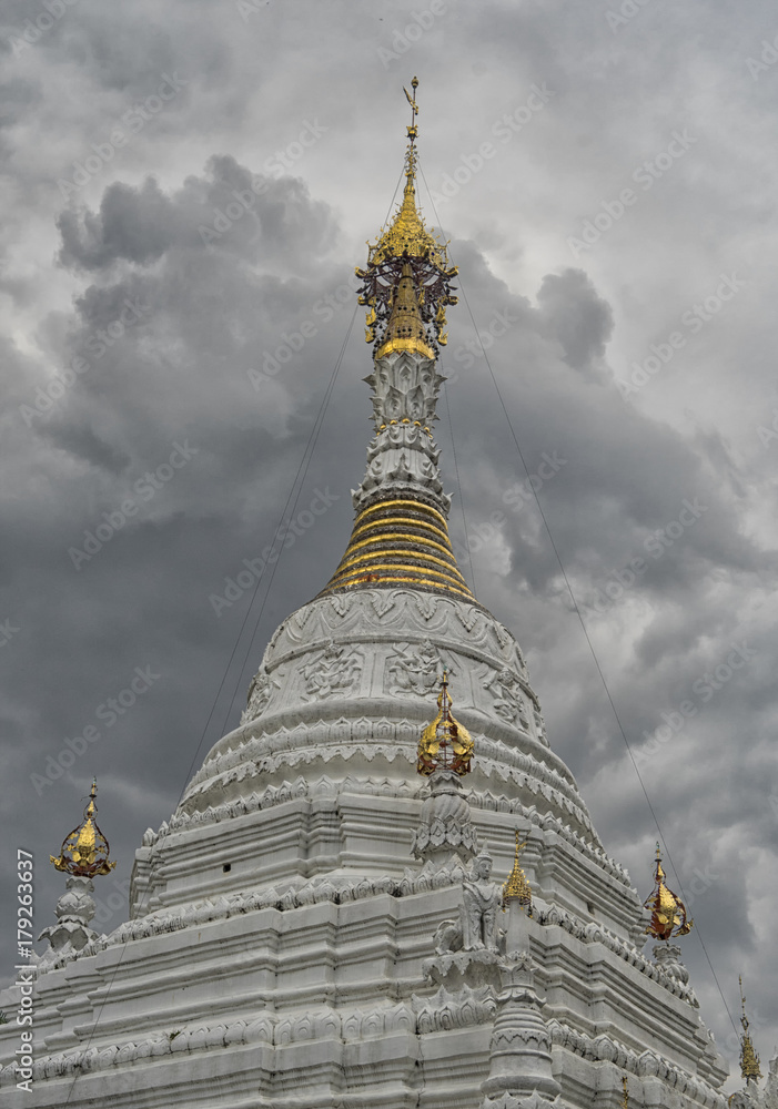 Naklejka premium Stupa at Wat Prasingh Chiang Mai Lanna Thailand