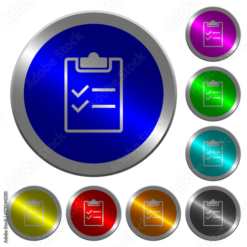 Checklist luminous coin-like round color buttons