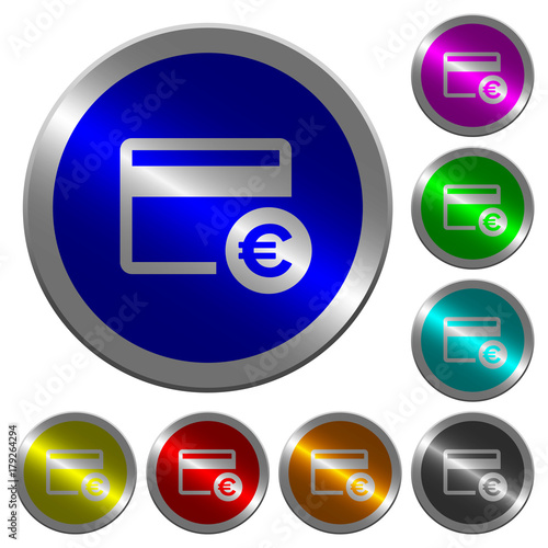 Euro credit card luminous coin-like round color buttons