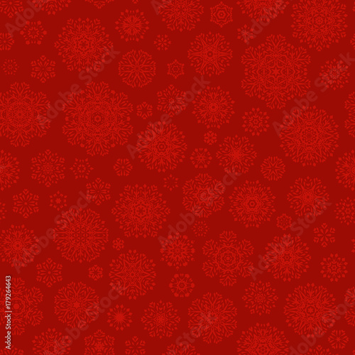 Red snowflakes seamless pattern. EPS 10 vector