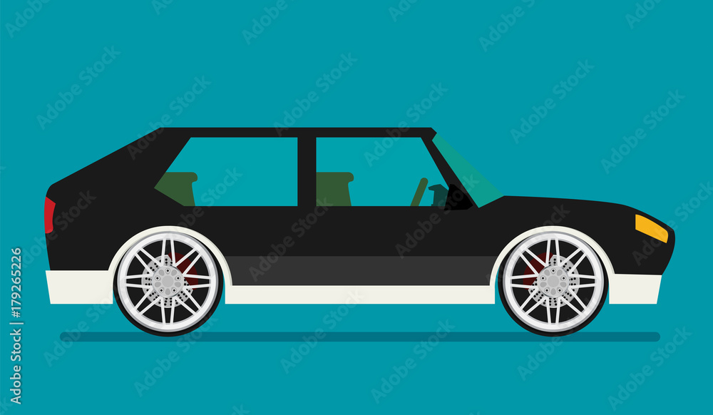 Flat racing car vector. Eps 10