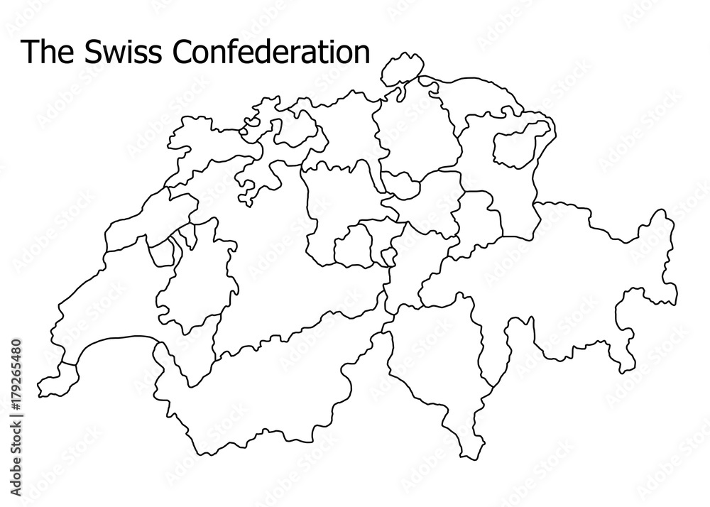 Swiss Confederation border on a white background circuit