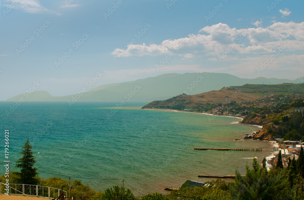 View of the beach of the Black Sea coast