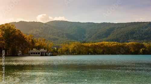 Lake of banyoles in Catalonia, Spain in the fall photo