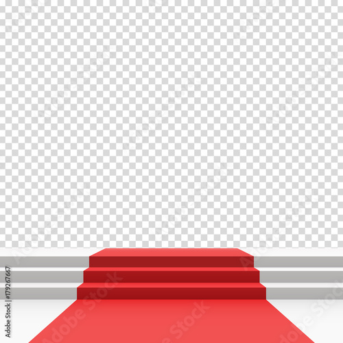 Red carpet on stairs