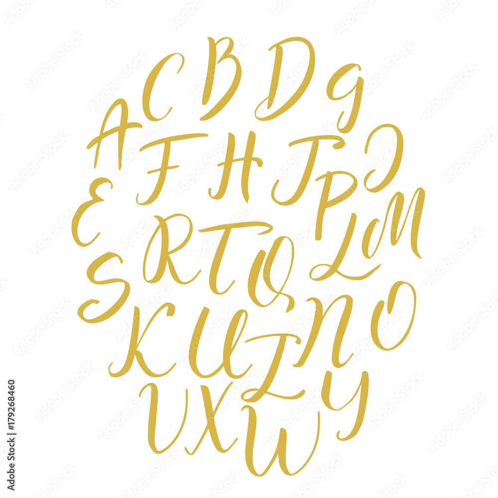 Hand drawn vector alphabet. Calligraphy letters for your design Hand drawn vector alphabet. Calligraphy letters for your design