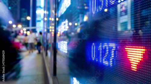 Stock market in the city. 4K Time lapse