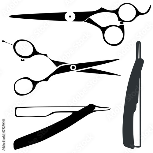 razor and scissors vector