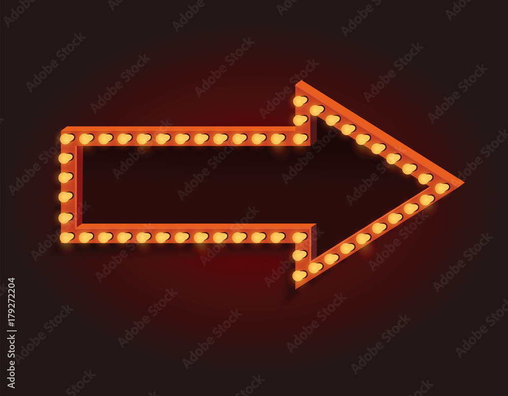 Vector arrow with light bulbs and space for your design.