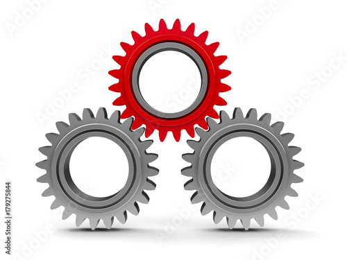 Three gears with red gear #2