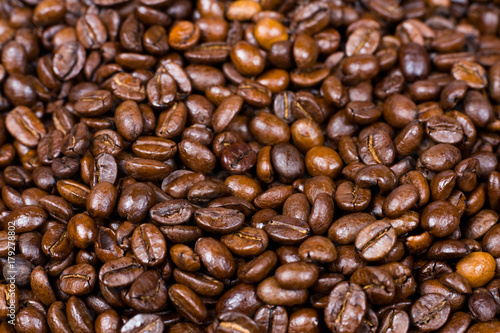 many coffee beans background