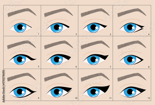 Types of permanent makeup eyeliner arrow