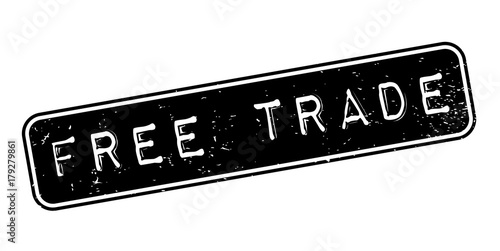 Free Trade rubber stamp. Grunge design with dust scratches. Effects can be easily removed for a clean, crisp look. Color is easily changed.