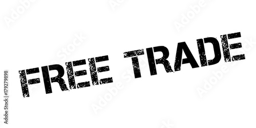 Free Trade rubber stamp. Grunge design with dust scratches. Effects can be easily removed for a clean, crisp look. Color is easily changed.