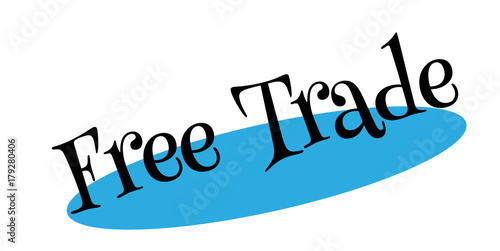 Free Trade rubber stamp. Grunge design with dust scratches. Effects can be easily removed for a clean, crisp look. Color is easily changed.