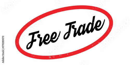 Free Trade rubber stamp. Grunge design with dust scratches. Effects can be easily removed for a clean, crisp look. Color is easily changed.