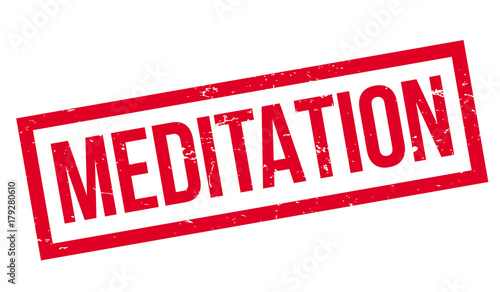 Meditation rubber stamp. Grunge design with dust scratches. Effects can be easily removed for a clean, crisp look. Color is easily changed.