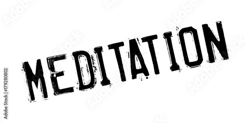 Meditation rubber stamp. Grunge design with dust scratches. Effects can be easily removed for a clean, crisp look. Color is easily changed.