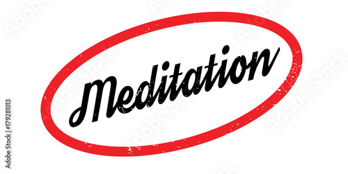 Meditation rubber stamp. Grunge design with dust scratches. Effects can be easily removed for a clean, crisp look. Color is easily changed.