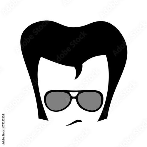 Ταπετσαρία τοιχογραφία Charming and cool man with retro fashionable sunglasses, haircut and hairstyle