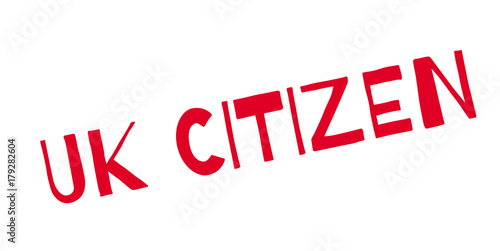 UK Citizen rubber stamp. Grunge design with dust scratches. Effects can be easily removed for a clean, crisp look. Color is easily changed.