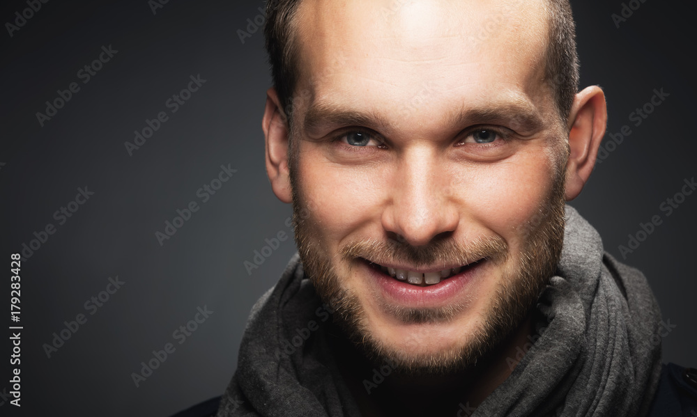 Fototapeta premium Smiling stylish man, happy and friendly.