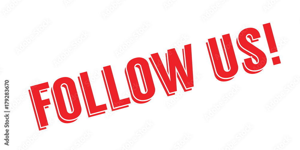 Follow Us rubber stamp. Grunge design with dust scratches. Effects can be easily removed for a clean, crisp look. Color is easily changed. Follow Us rubber stamp. Grunge design with dust scratches. Effects can be easily removed for a clean, crisp look. Color is easily changed.