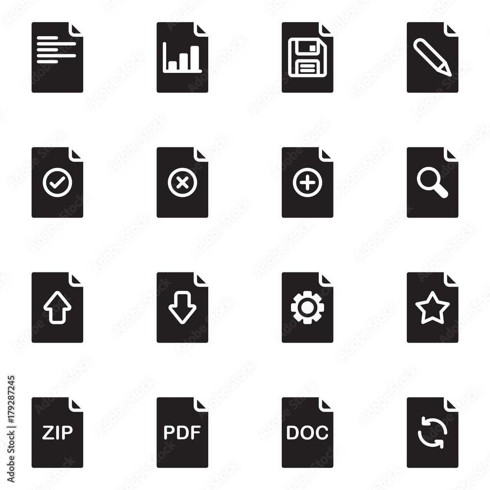 File document icon set. Simple Set of Document Flow Management Vector Line Icons File document icon set. Simple Set of Document Flow Management Vector Line Icons
