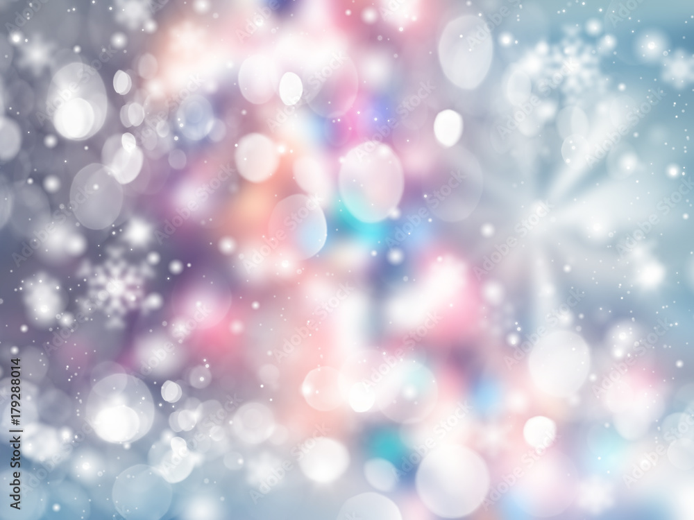 abstract background soft blurred christmas lights garland