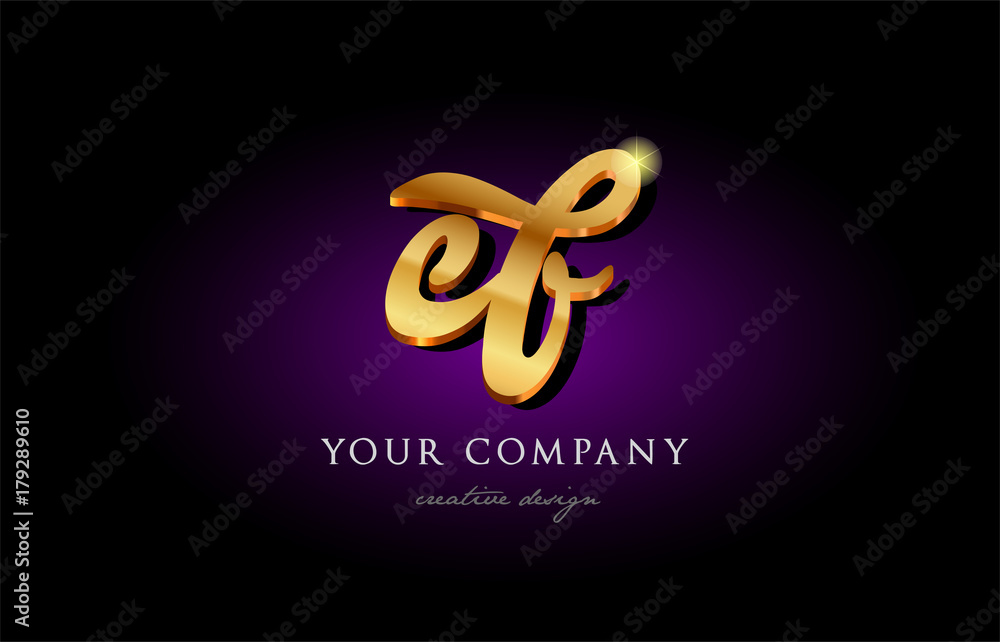 ef e f 3d gold golden alphabet letter metal logo icon design handwritten typography ef e f 3d gold golden alphabet letter metal logo icon design handwritten typography
