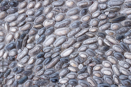 Cobblestone background. Phottography of cobble pavemant. photo