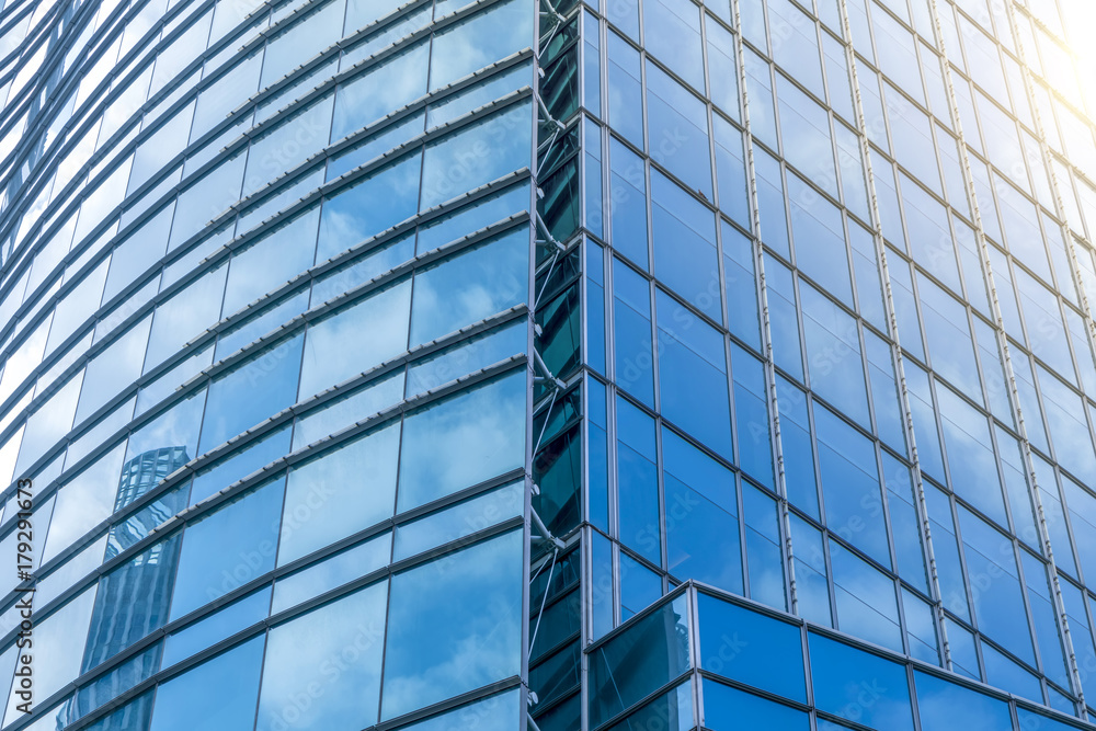 Low angle view of skyscrapers architectural glass Low angle view of skyscrapers architectural glass