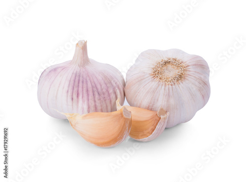 Garlic isolated on white background.